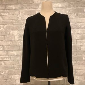 RACHEL Rachel Roy Black Blazer Top Work Leather Coat Long Sleeve Top Moto Formal